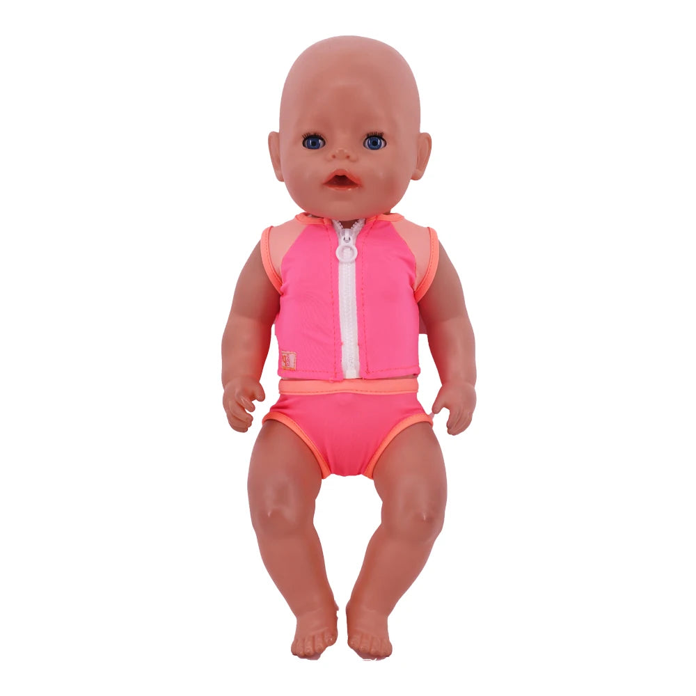 Beach Series Set Doll Clothes Baby Accessories Casual Outfit Fit 43 cm Reborn Baby 18 inch American Doll Girl's,Generation