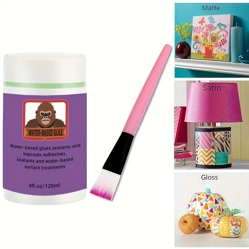 120ml Water Based Sealant Drawing Sealant Adhesive Multifunctional Glue With Brush For DIY Handicraft Wood Art Plastic & Paper