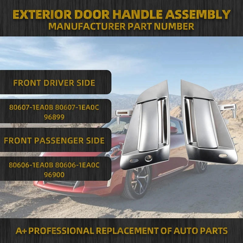 X-T 1 Pair Exterior Front Left & Right Side Door Handle Assembly For Nissan 370Z 2009-2018 80607-1EA0B 80606-1EA0B