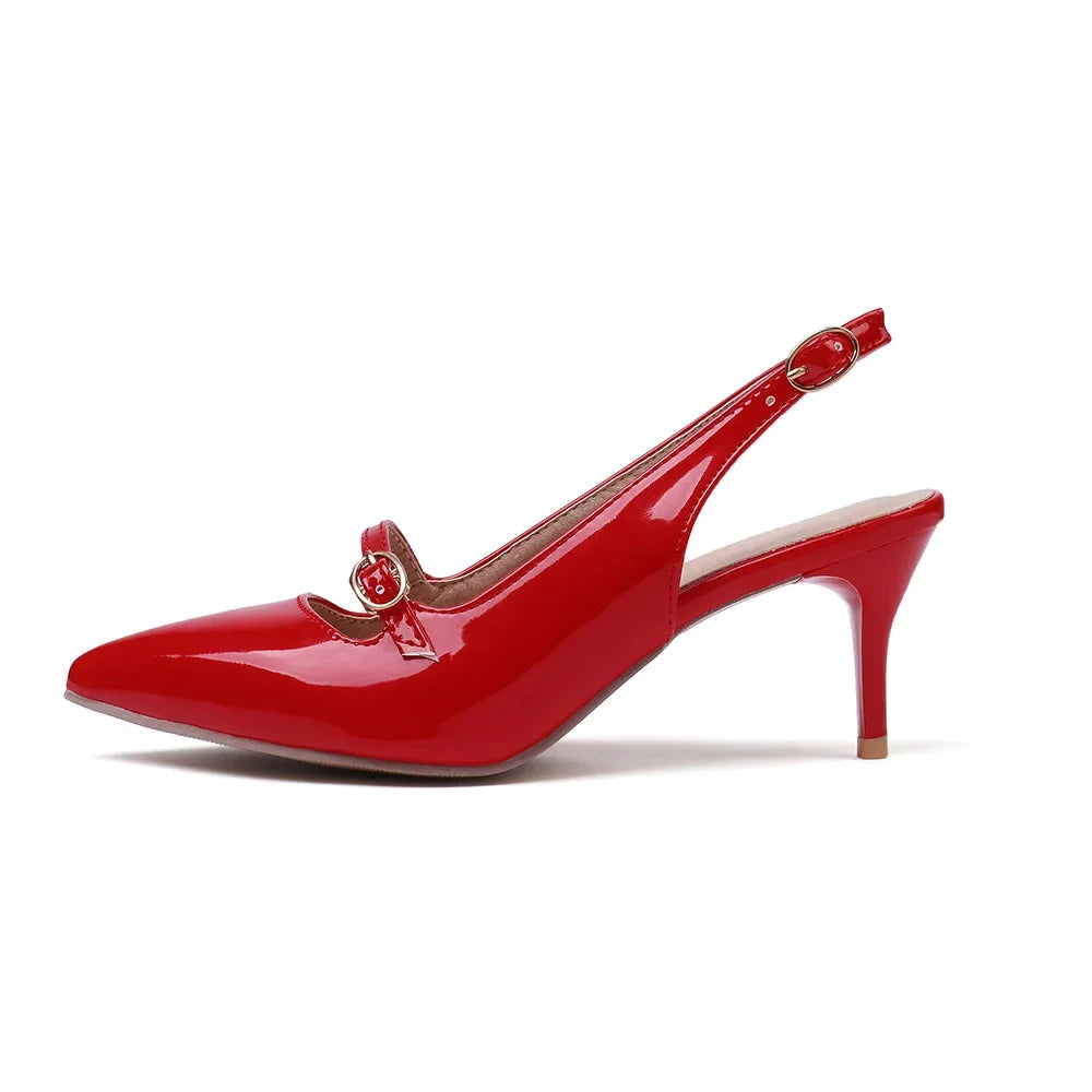 Brand New Summer Fashion Black Apricot Women slingback Sandals Lady Shoes High Heels Plus Big Small Size  30 43 45 48