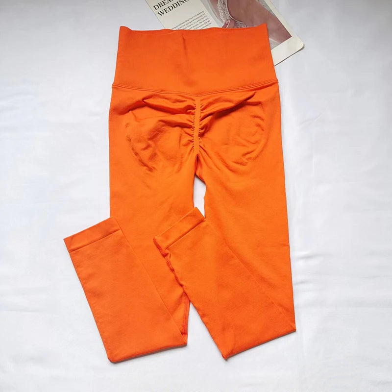 Seamless Sport Yoga High Waist Pants Leggings Sport See Through Yoga Gym Running Quick Dry Pants Scrunch Butt Pants