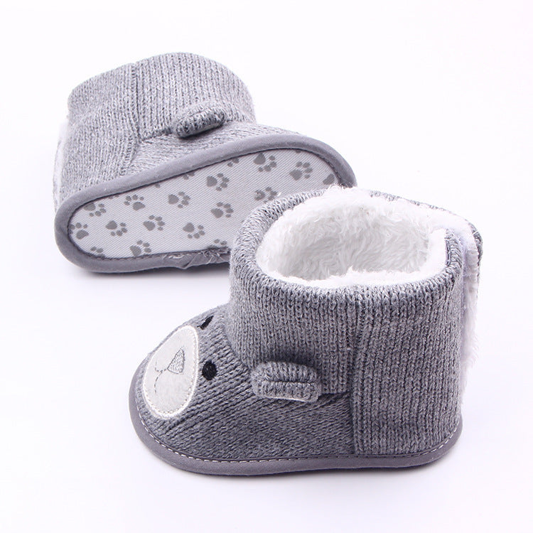Wholesale autumn winter new bear knitting plus baby shoes, toddler