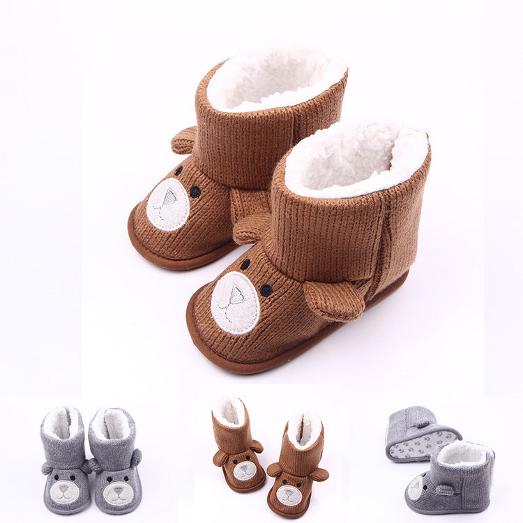 Wholesale autumn winter new bear knitting plus baby shoes, toddler