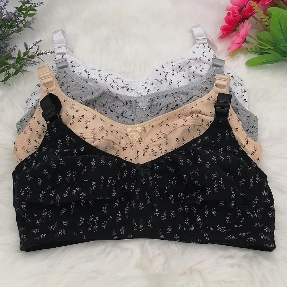 Sexy Lingerie Bra Women's Bra Minimizer Push Up 3/4 cup Wireless soft Bosom cotton Bra plus Size 36 38 40 42 44 46 B C C32