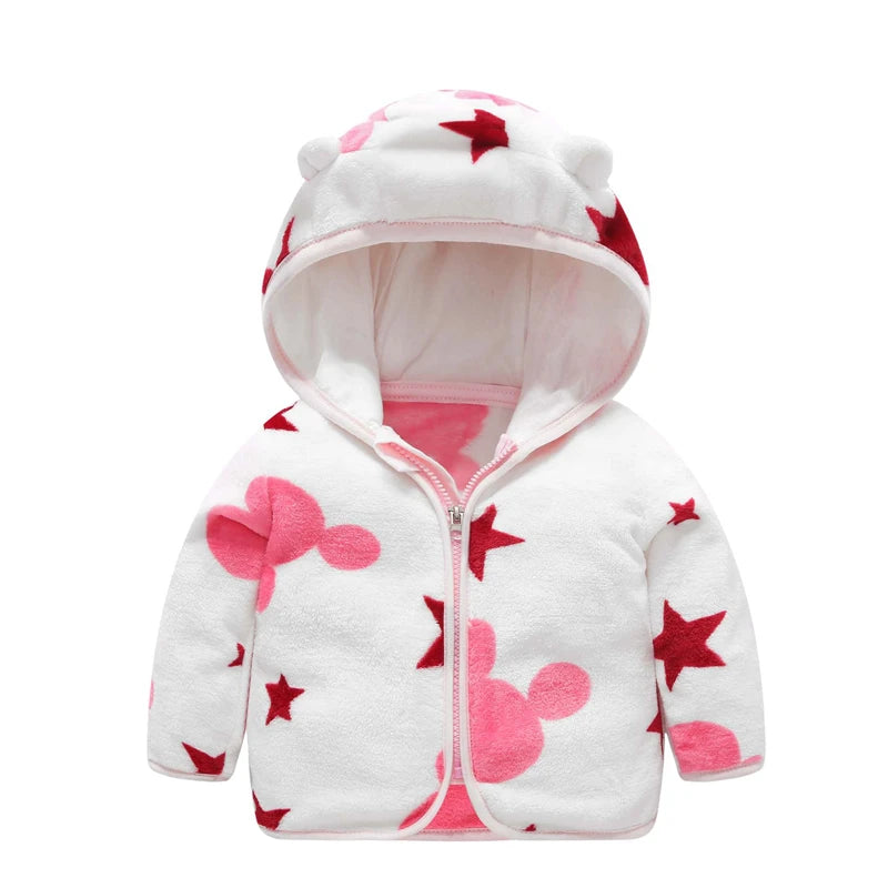 Children Flannel Jacket Autumn and Winter Baby Girl Clothes Hooded Cute Toddler Outerwear Clothing Warm Boys Coat 1-5 Years