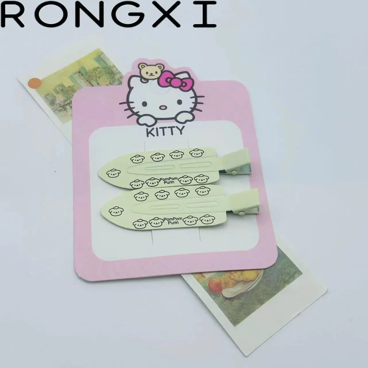 2pcs Hello Kitty Seamless Hairpin Cute Cartoon Sanrio BB Hair Clip Accessories Girl Headwear Bangs Clip Sweet HairClips Gifts