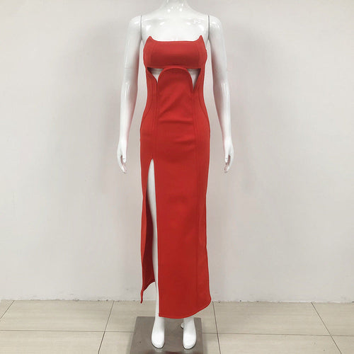 European Elegant Strapless :Sexy Long Dress