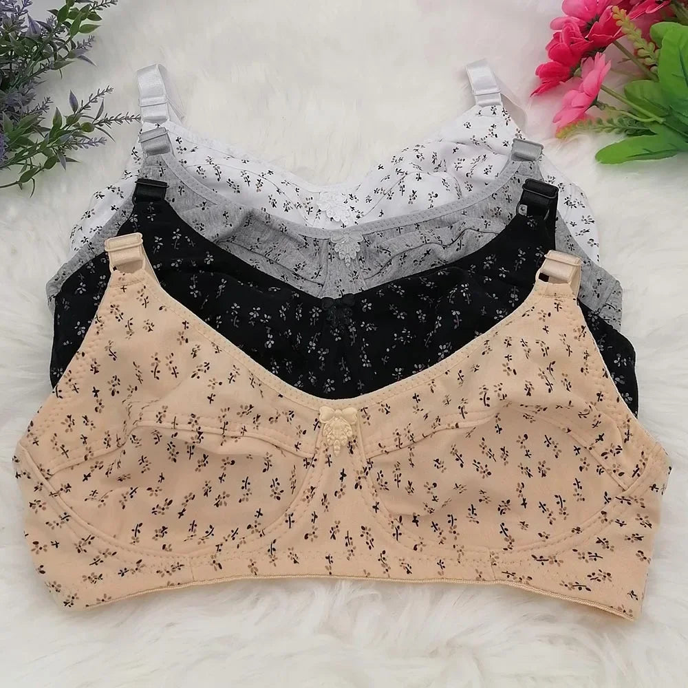 Sexy Lingerie Bra Women's Bra Minimizer Push Up 3/4 cup Wireless soft Bosom cotton Bra plus Size 36 38 40 42 44 46 B C C32