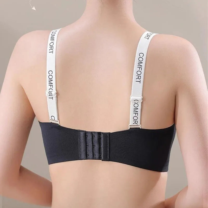 Sexy Bras Woman Intimates Lingerie Letter Small Chest Push Up Bra Female Wireless Bralette for Women Adjustment Underwear