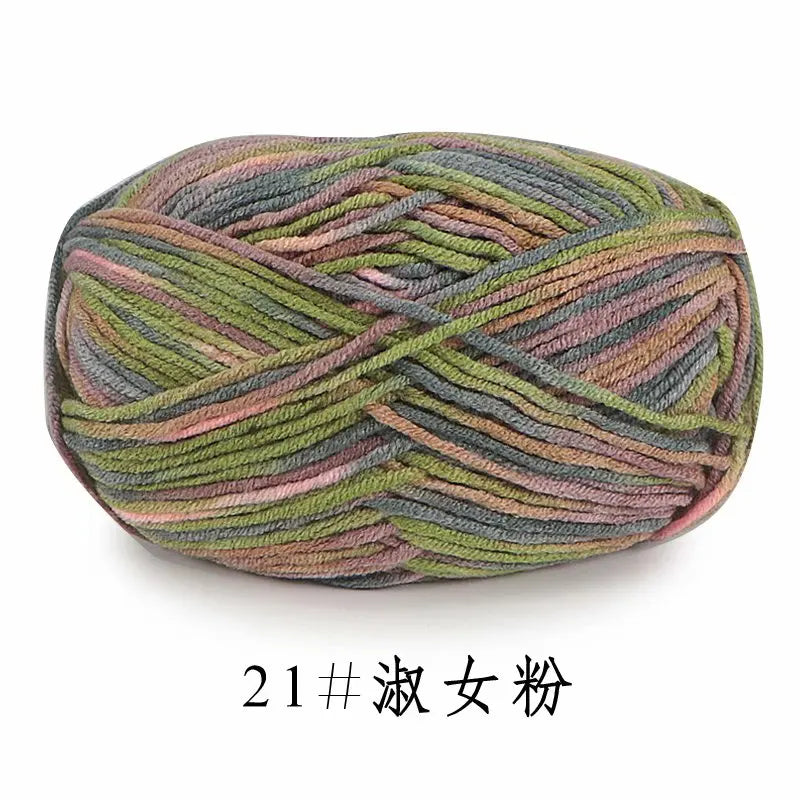 5Strands 2.5mm Colorful Soft Cotton Baby Knitting Wool Yarn Crochet Craft  Crochet Fancy Yarn Hand Knitting Sweater Baby Clothes