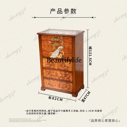 M178 American retro solid wood chest high-end storage cabinet floor-to-ceiling entrance storage decorative cabinet