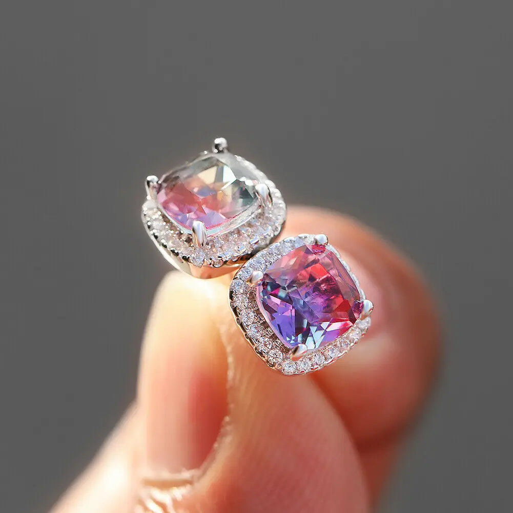 Exquisite Zircon Christmas Snowflake Stud Earrings for Women Shiny Rhinestone Crystal Flowers Earring Christmas New Year Gifts