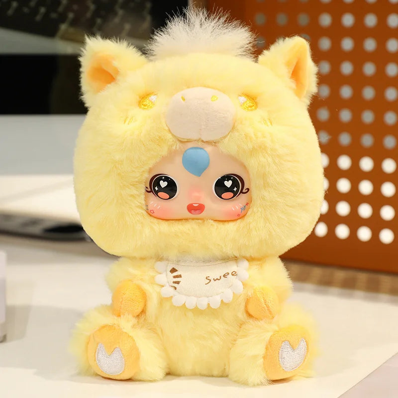 16cm Cartoon Animal Headcover Baby Plush Doll Enamel Toy Colorful Horse Plush Toy Pendant Home Decoration Gift For Children
