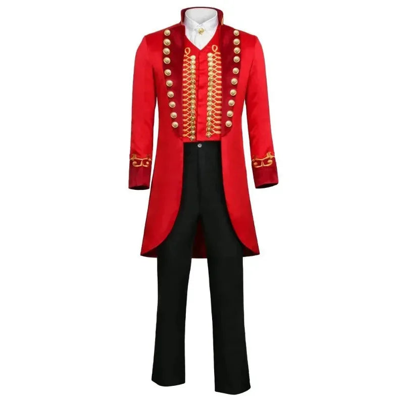 HAni 2025 Movie great showman cosplay costume adult red coat shirt pants fulll set circus king Barnum role play suit ☆★ww