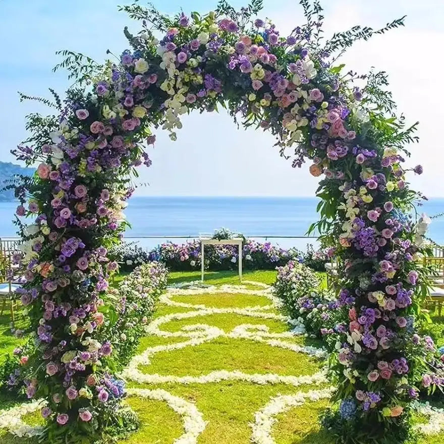 Metal Garden Wedding Arch Stand Kit Flower Frame Balloon Archway Lawn Activity Large Decor Wedding Arbor Party Decoration
