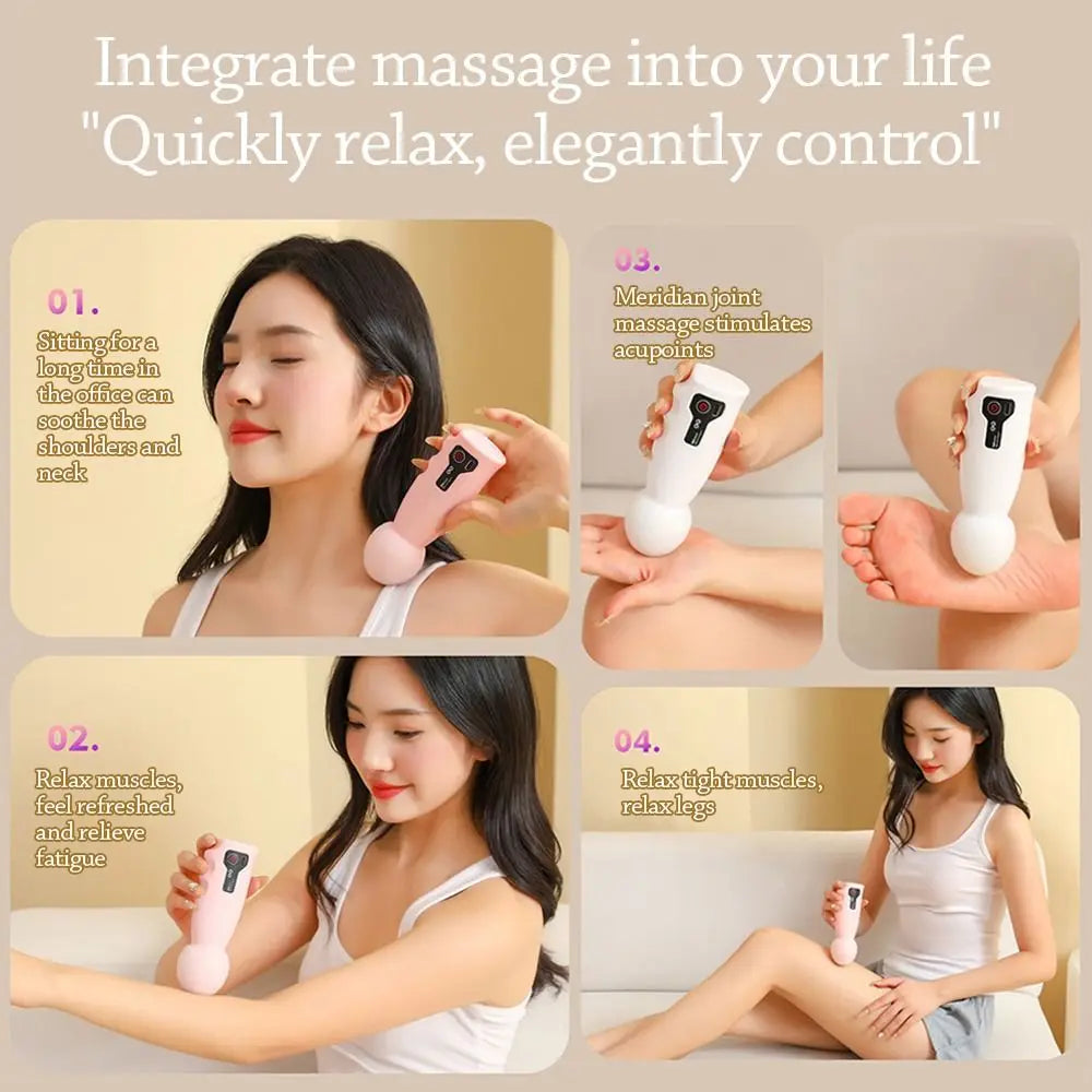 Portable 1200mAh Muscle Massager Electric Vibration Fascia Massager Mini 4-speed Fitness Massager