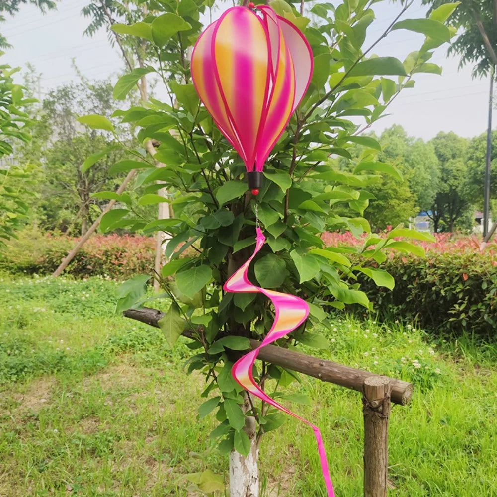 Strip Style Hot Air Balloon Wind Spinner Wind Chime Colorful Garden Wind Spinners DIY Craft Decoration Cute