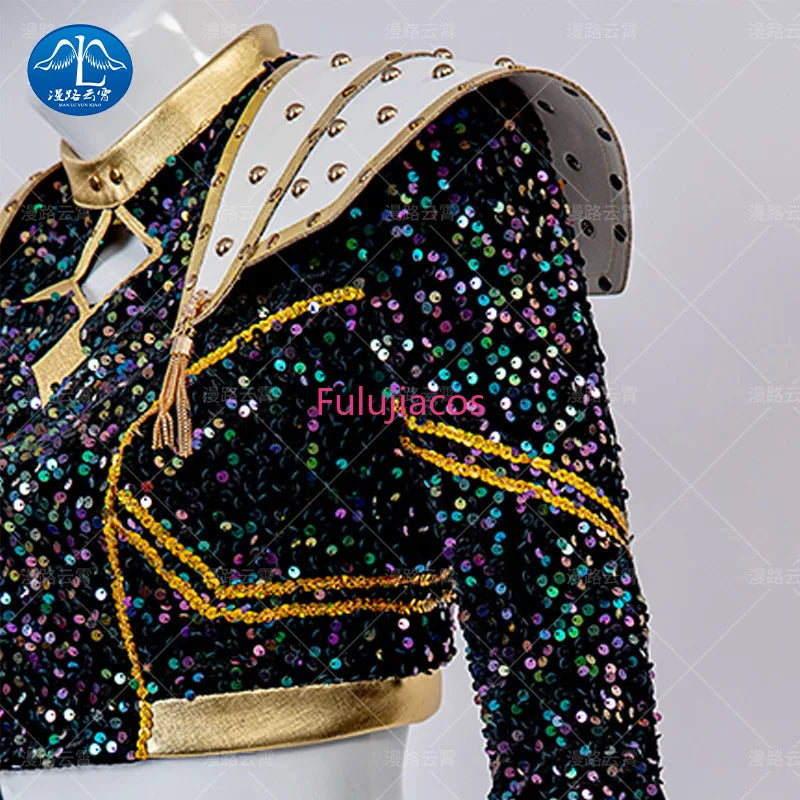 Fulujiacos KPop Zoey Cosplay Costume Shoes Black Coat Singing Suit Song-Promotion Costume Women Halloween Party Role Playing