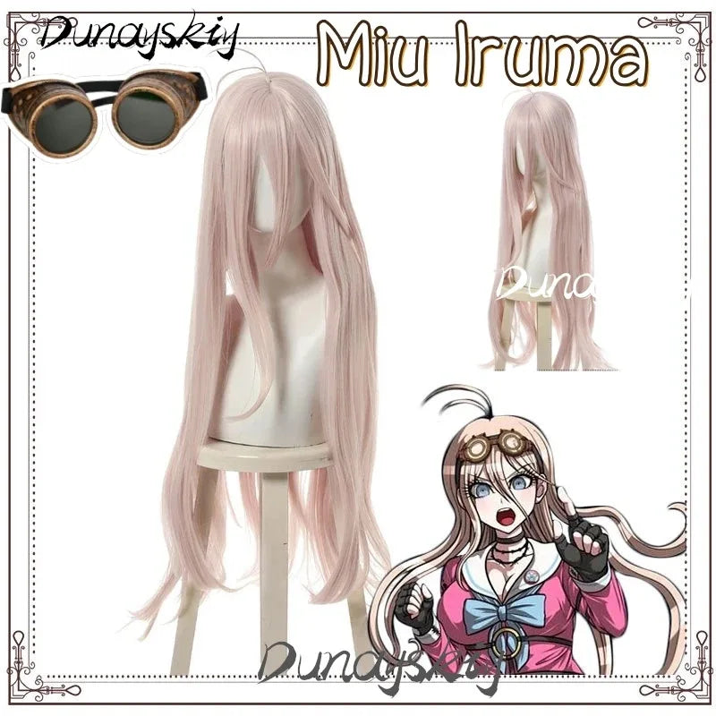 Miu Iruma Cosplay Costume with Wig Glasses Outfit Role Play Clothes Hair Prop For Christmas Halloween Customized
