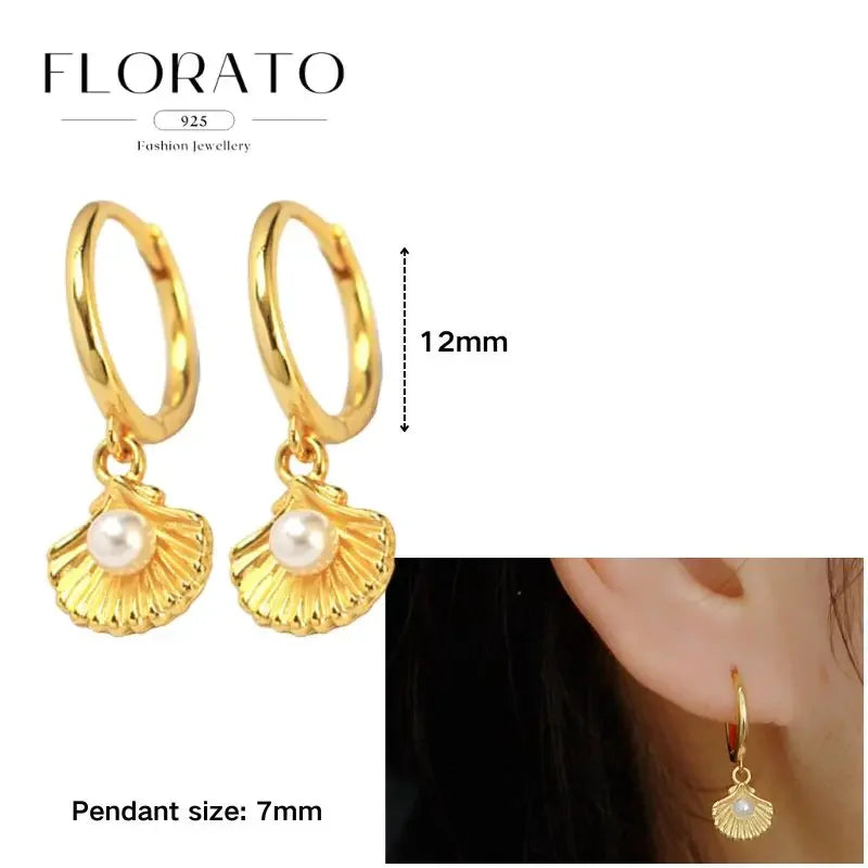 925 Sterling Silver Ear needle European And American Style Hoop Earrings Round square Pendientes Fashion For Women Birthday Gift