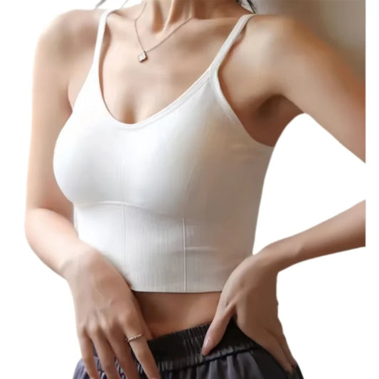 Women Tops Seamless Bra Tube Top Fitness Crop Top Comfort Underwear Female U Back Sexy Lingerie Padded Camisole