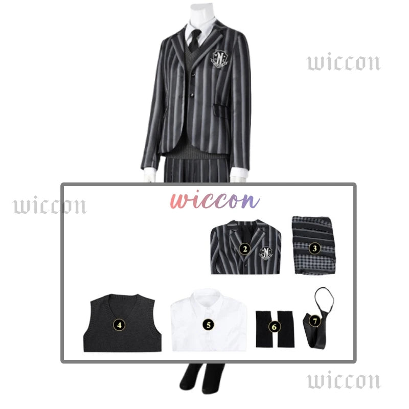 Addams Cosplay Costume Wednesday Season 2 Nevermore Academy Uniform Halloween Carnival Party Christmas PlayRole Coat Clothing