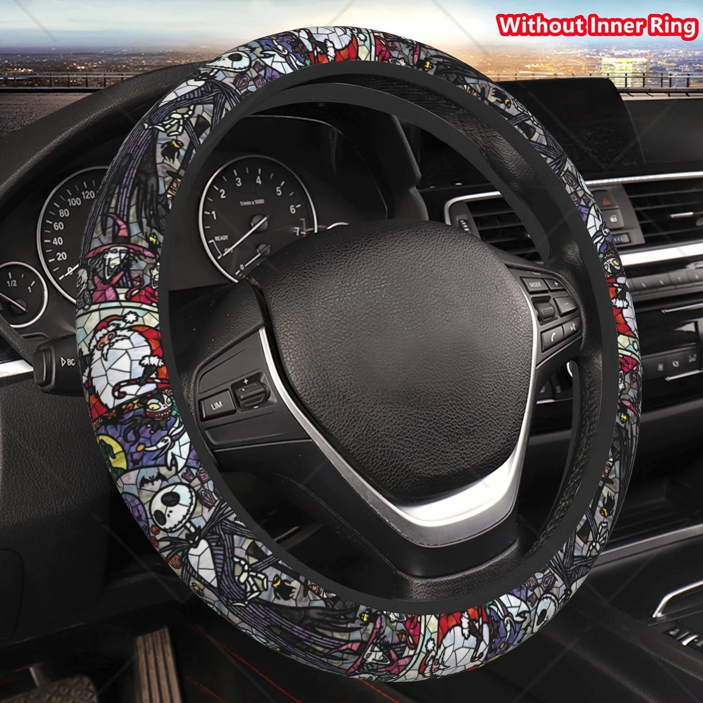 Cartoon Christmas Steering Wheel Cover Universal 15 Inch for Men Christmas Car Accessories Xmas Steering Wheel Cover One Size