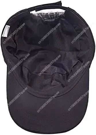 Custom Text Personalized Embroidered Novelty Hair Visor Cap Wig Peaked Adjustable Baseball Hat with Spiked Hair