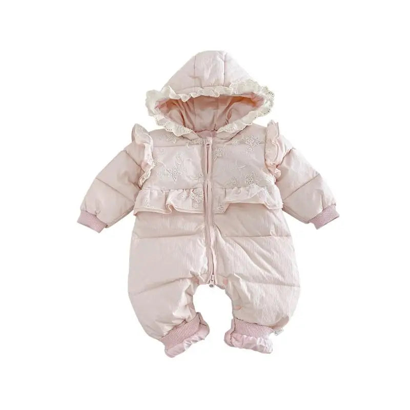 Cekcya Twins Clothes Baby Winter Newborn Jumpsuit Toddler Girls One Piece Lovely Rompers 100 Days Plus Velvet Clothing