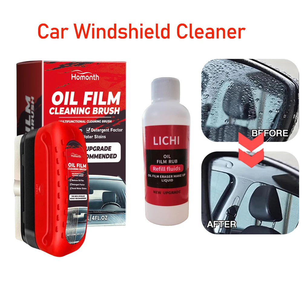 Car Glass Oil Film Remover Automotive Glass Sponge Cleaner Brush Oil Film Cleaning for Front Inner Windshield Glass Car Cleaning