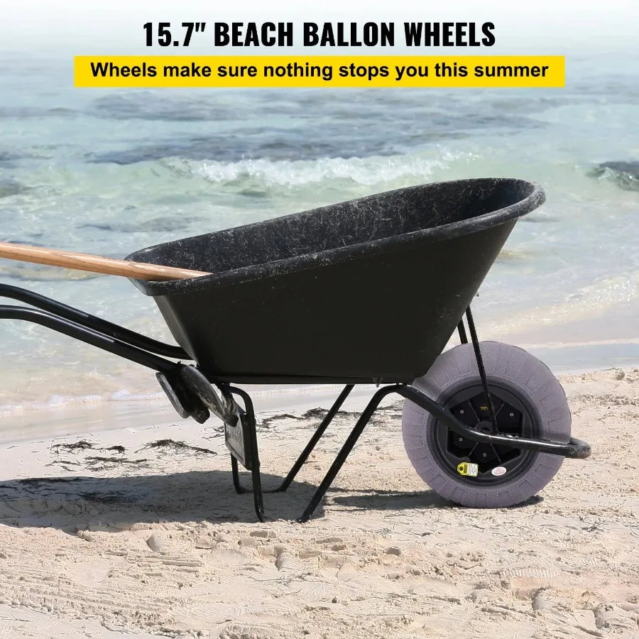 Beach Balloon Wheels 15.7 Replacement Sand Tires TPU Cart Tires for Kayak Dolly Canoe Cart and Buggy w Free Air Pump 2Pack