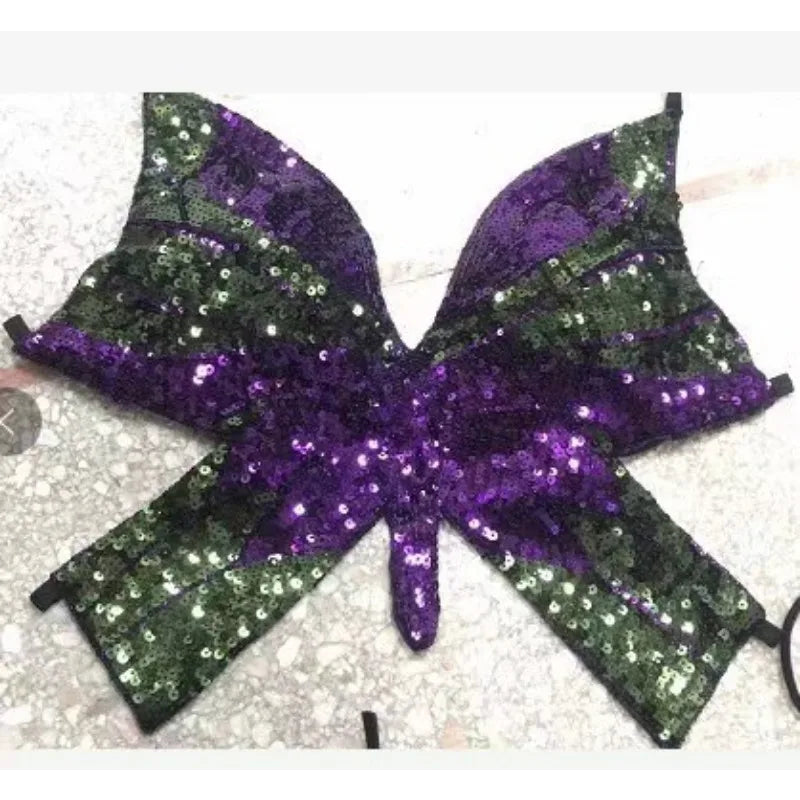 Belly Dance Tops DS Nightclub Show Sequined Top Butterfly Bra Corset Female Dance Sling Top
