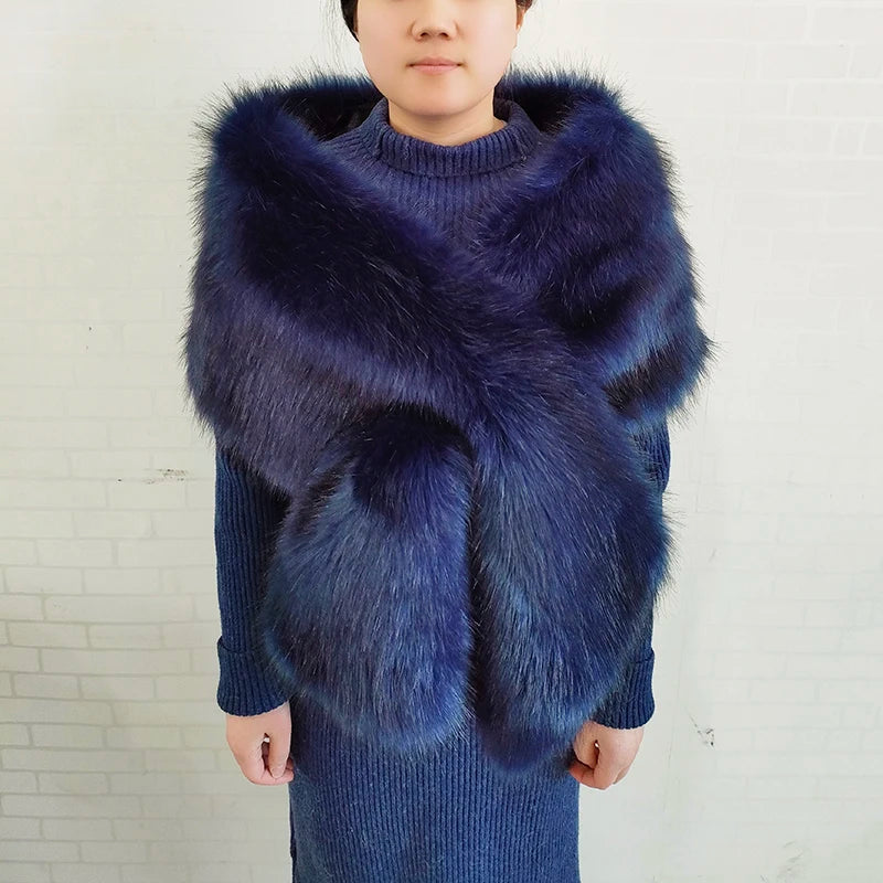 Faux Fur Wedding Shawl Woman Party Bride Cape Cloak Autumn Winter Banquet Stage Dress Scarf Bridal Wrap Bolero Accessory Stock