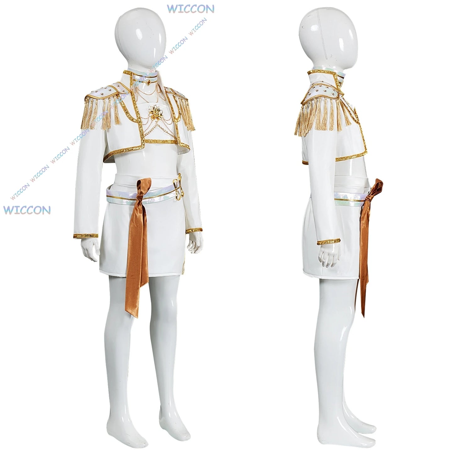 WUHU@Adults kids Suit Huntrix K-Pop Mira Cosplay Demon Hunters White Set Wig Halloween Cosplay Outfit Women Stage Uniforms Costu