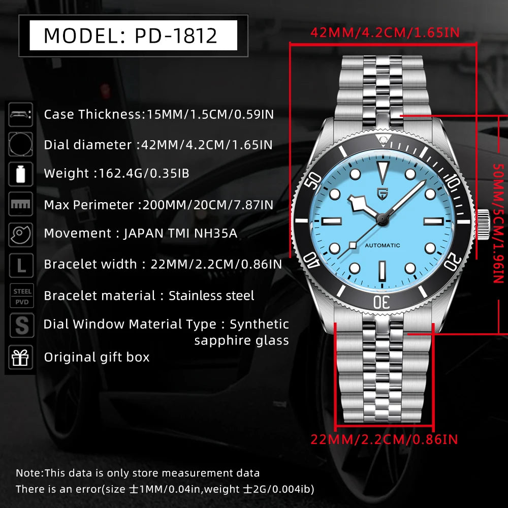 PAGANI DESIGN Luxury Men's Watch 2025 New Mechanical Wristwatch Sapphire Mirror Clock With BOX Fashion Luminous Automatic Watch