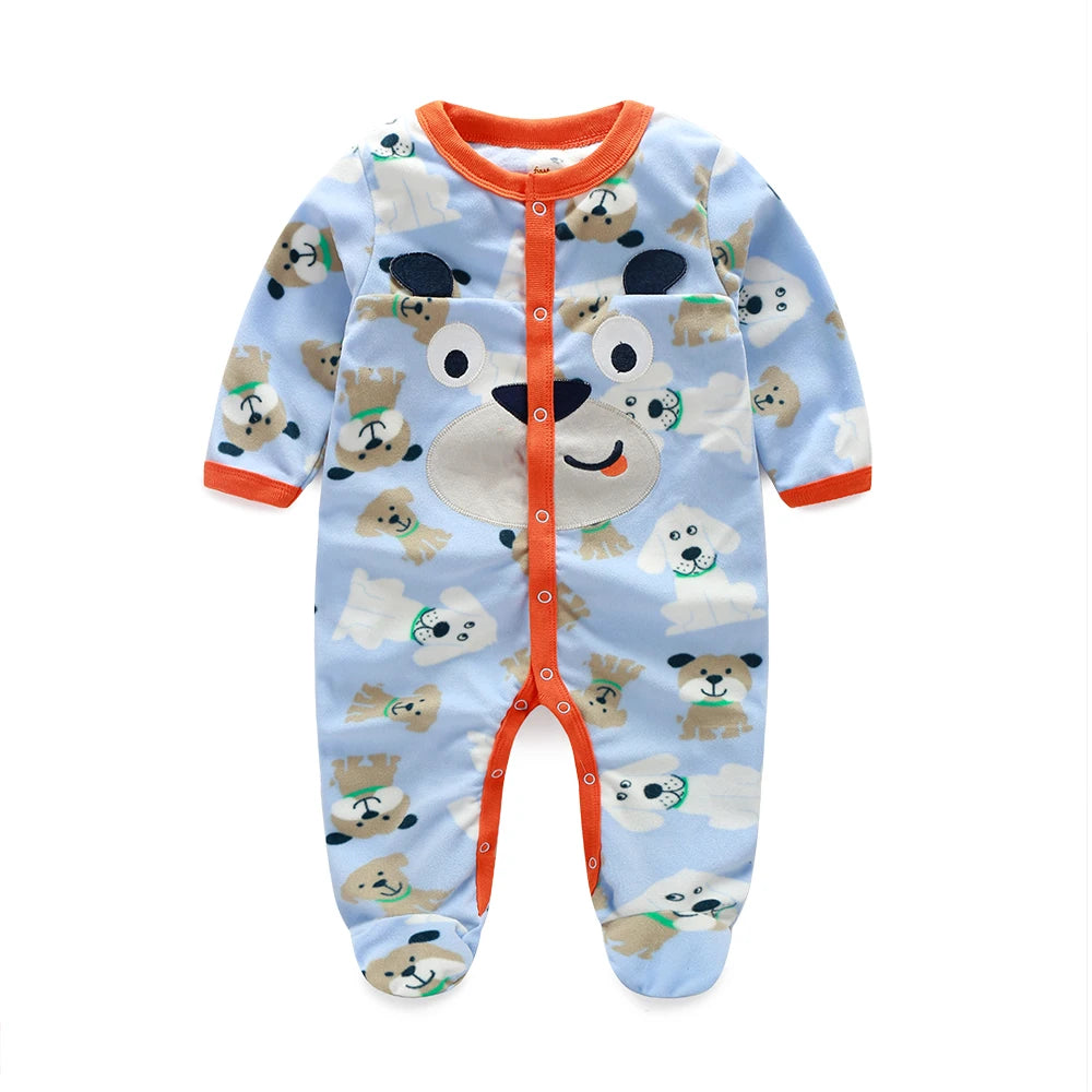 Fleece Baby One-Piece Romper With Footies bodysuits newborn sleepwear girl jumpsuit boy pajamas overalls cotton clothes