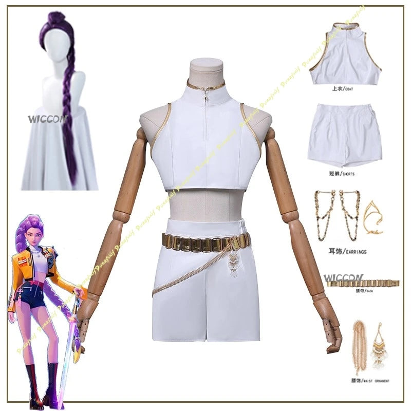 KPop Demon Hunters Anime Rumi Zoey Mira Cosplay Costume Wig White Golden Set Long Hair Girls Women Christmas Halloween carnival