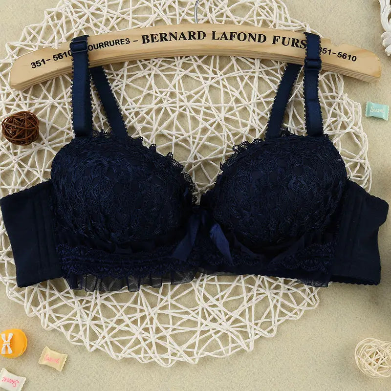Girl Cheap Bra Sexy Lingerie Wire Free Bras For Women Underwear Lace Breathable Bralette Adjusted 3/4 Cup Push Up Female Bra