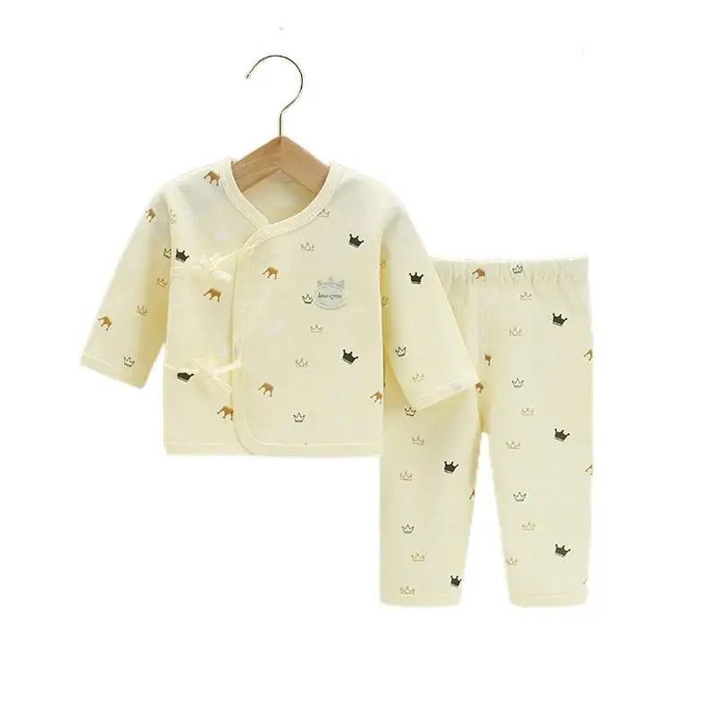 0-3months Newborn Baby Clothes Set Soft Cotton Cartoon Print Baby Underwear Baby Boy Set Autumn Unisex Baby Girls Clothes Set