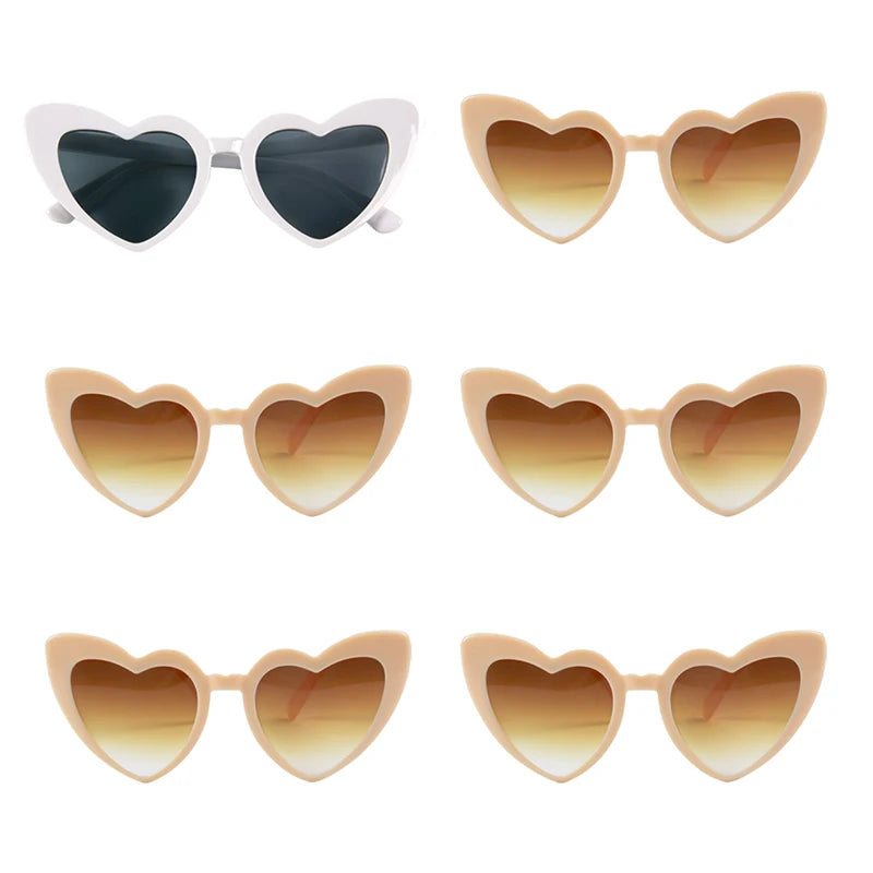 Heart Shaped Sunglasses for Women Retro Cat Eye Sunglasses Wedding Engagement Decoration Shopping Traveling Party Accessories