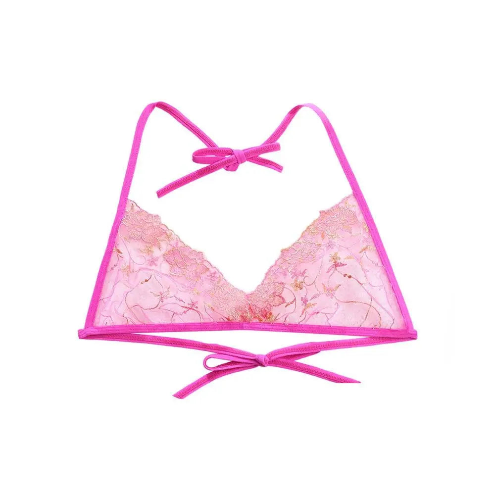 Transparent Ultra-thin Hollow Straps Open Back Bandage Sexy Lingerie Underwear Embroidered Women's Bras