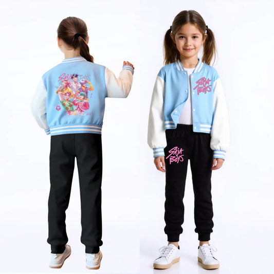 KPop Demon Hunters Kids Huntrix SAJABOYS Clothes Boys Baseball Uniform Spring Autumn Girls Baby Casual Hoodies Children Costume