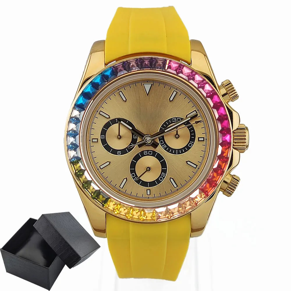 Luxury watches customized gold Chronograph Equation Racing Men Automatic Mechanical Watch Waterproof 10ATM Sapphire 4613Movement