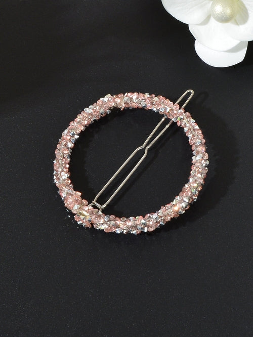Sparkling Full Rhinestone Star Circular Hair Clip Elegant Hair