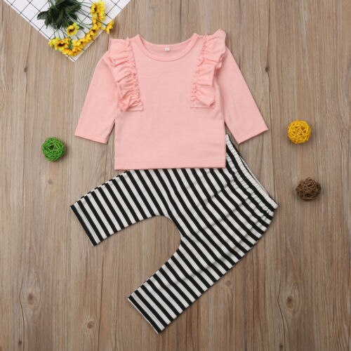 2Pcs Newborn Toddler Infant Kid Baby Girl Clothes