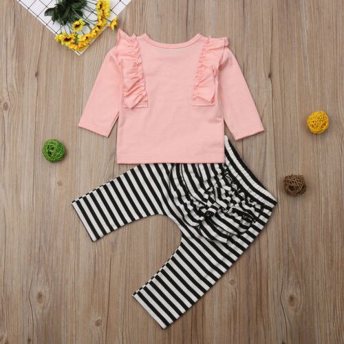 2Pcs Newborn Toddler Infant Kid Baby Girl Clothes