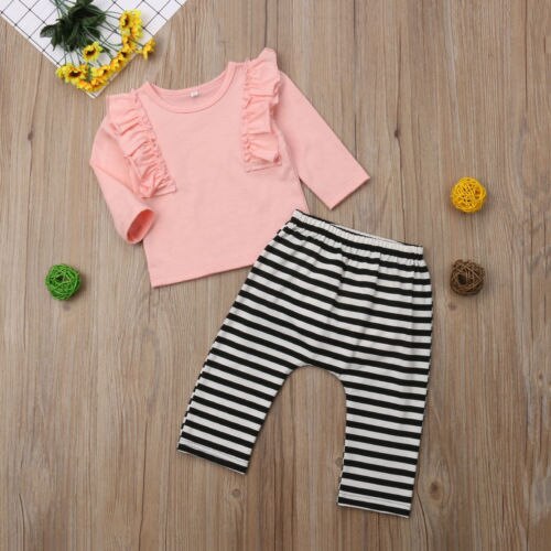 2Pcs Newborn Toddler Infant Kid Baby Girl Clothes