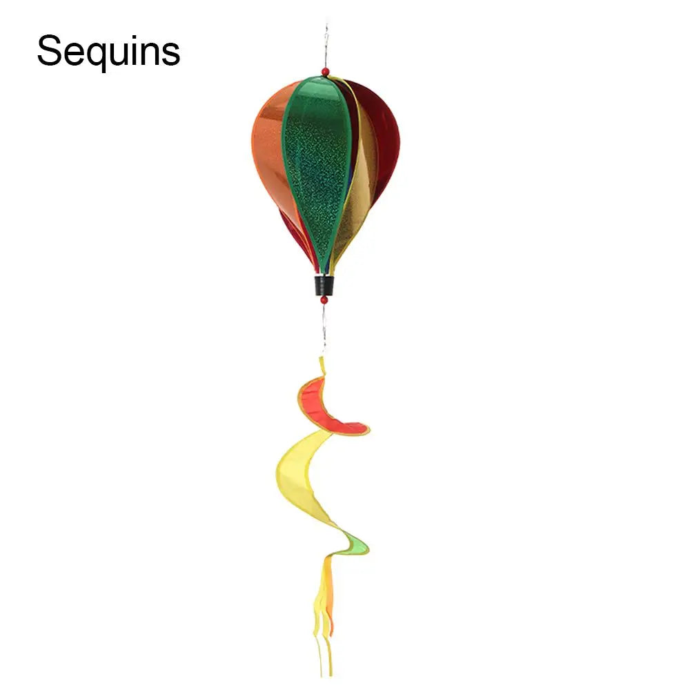 110CM Giant Rainbow Hot Air Balloon Garden Wind Spinners Pinwheels Whirligigs Windmill Toys for Yard Lawn Decorations Outdoor