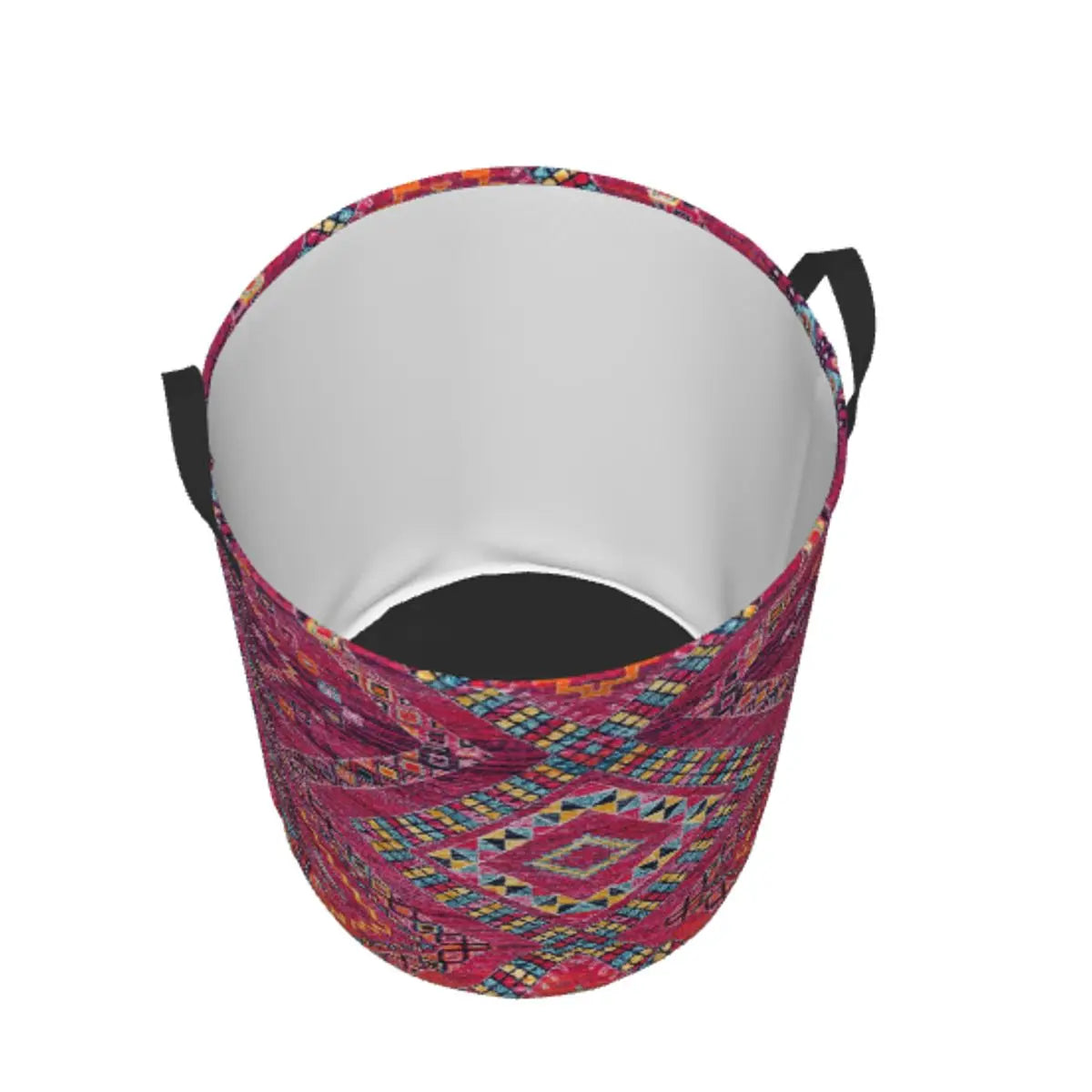 Pink Oriental Bohemian Moroccan Artwork Laundry Basket Foldable Bohemian Clothes Hamper for Baby Kids Toys Storage Bag