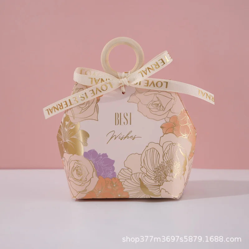 10PCS Creative Small Paper Gifts Box with Handles  Wedding Favors and Candy Boxes for Birthday Party Supplies Chocolate Box